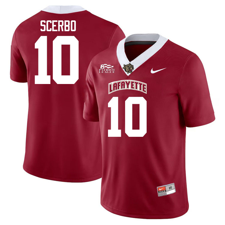 Lafayette Leopards #10 Matthew Scerbo College Football Jerseys,Uniforms-Red